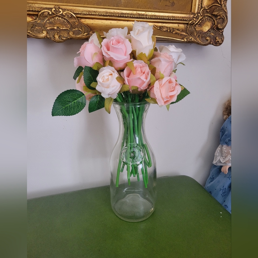 Vintage Clear Paul Masson Carafe Decanter Vase Pressed Glass Litre Large